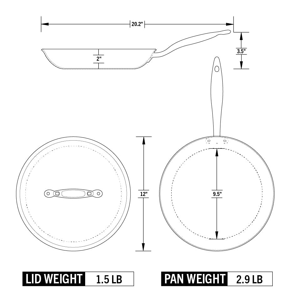 Titanium Series 12" Fry Pan with Lid