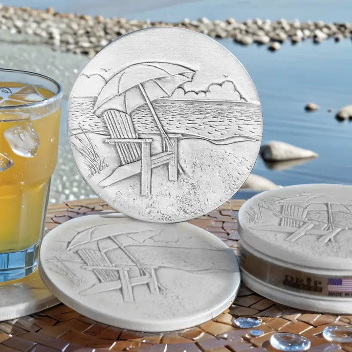 Beach Chair Drink Coasters Set of 4