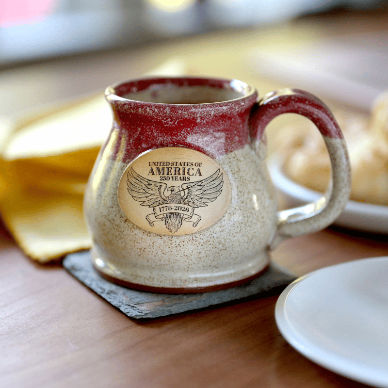 Red Happy Birthday America 250th Commemorative Semiquincentennial American Made Mug