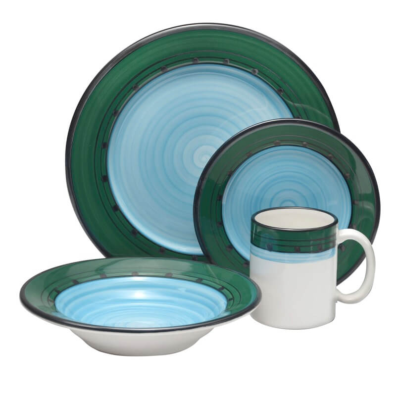 4pc Place Setting Carousel Blue