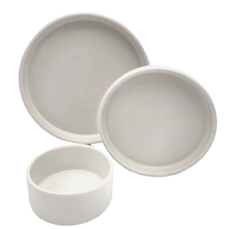 3 Piece Place Setting American Modern Matte White