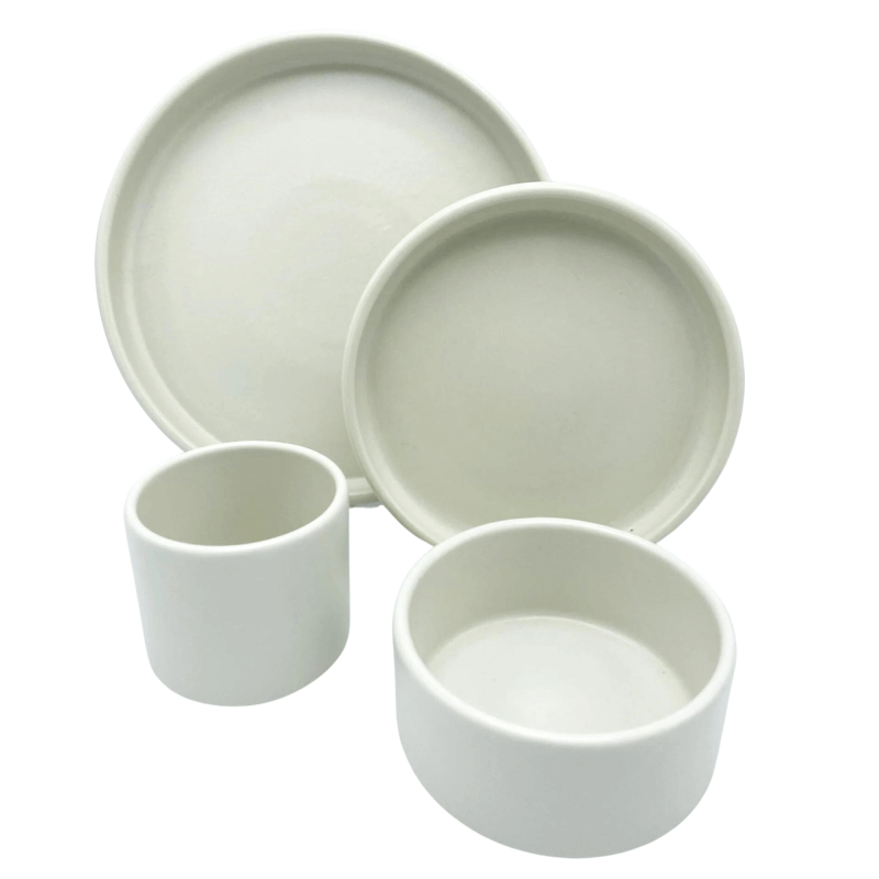 4 Piece Place Setting American Modern Matte White