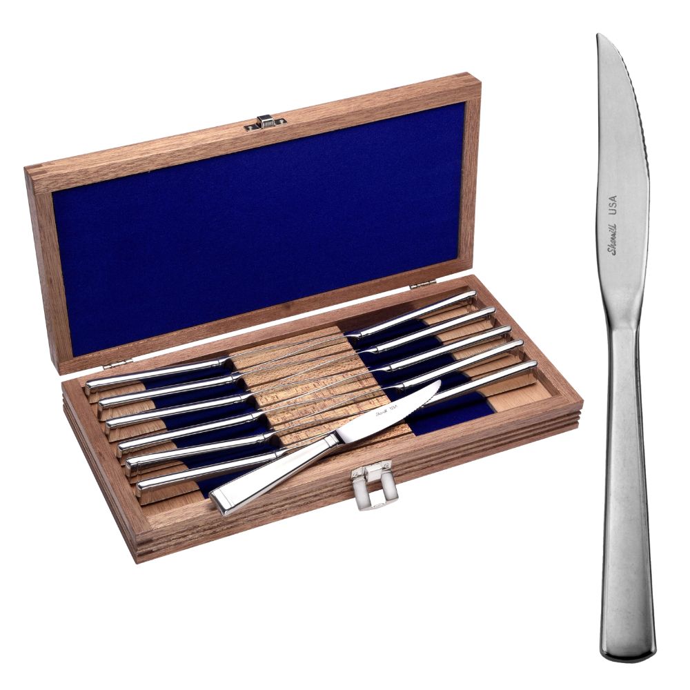 American Industrial - Solid Handle Steak Knife Set Of 12 With Chest