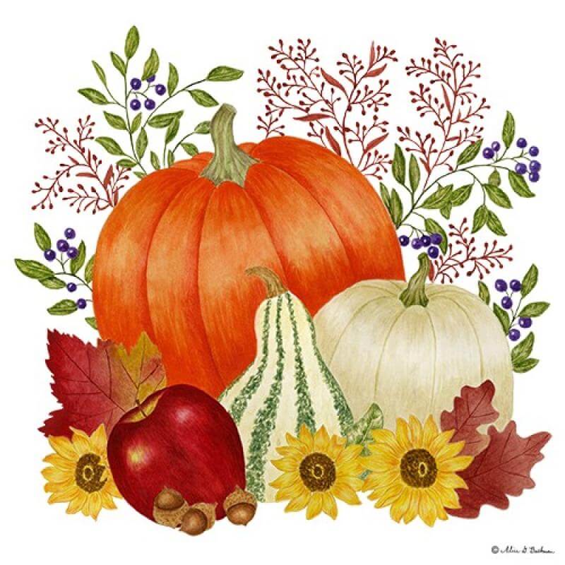 Autumn Pumpkins Flour Sack Towel