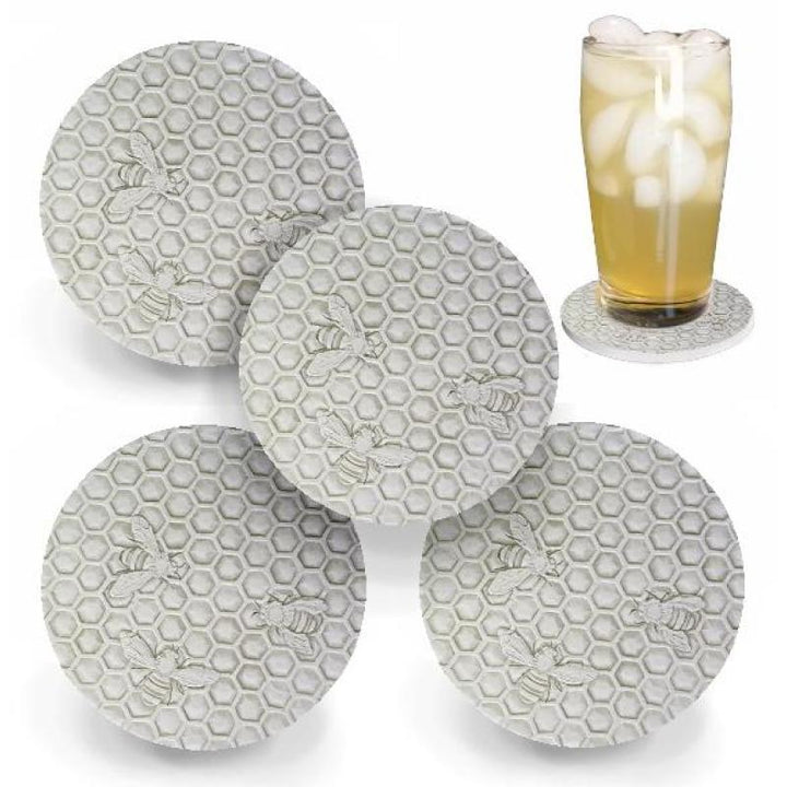 Bee Honeycomb Coasters Set of 4
