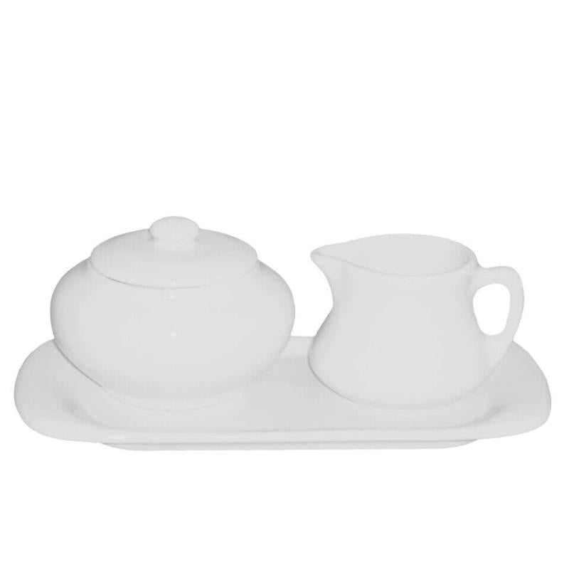 Sugar Creamer Set on Tray in American White