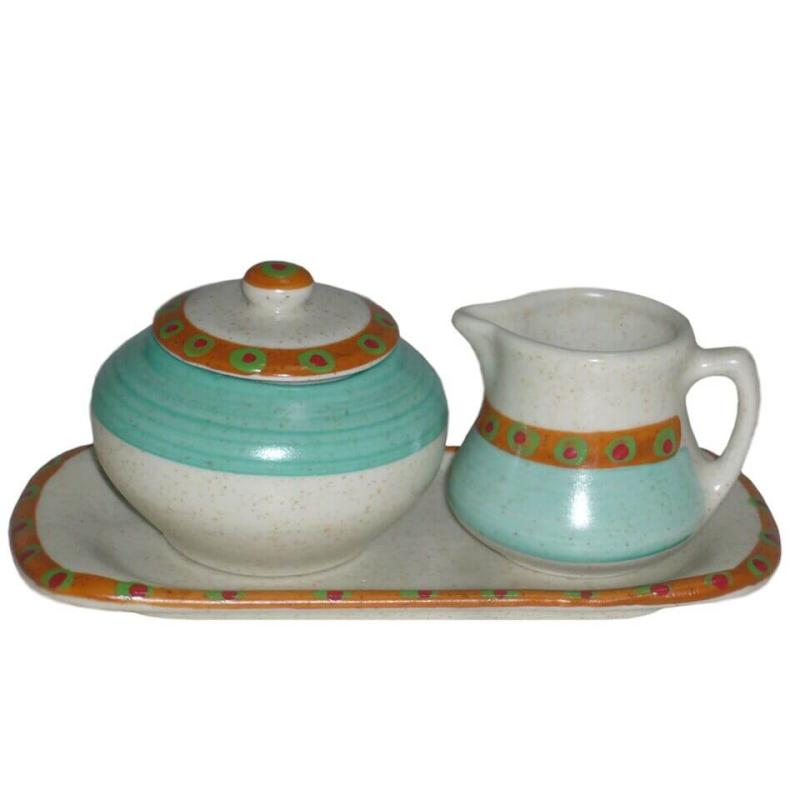 Sugar Creamer Set on Tray American Southwest
