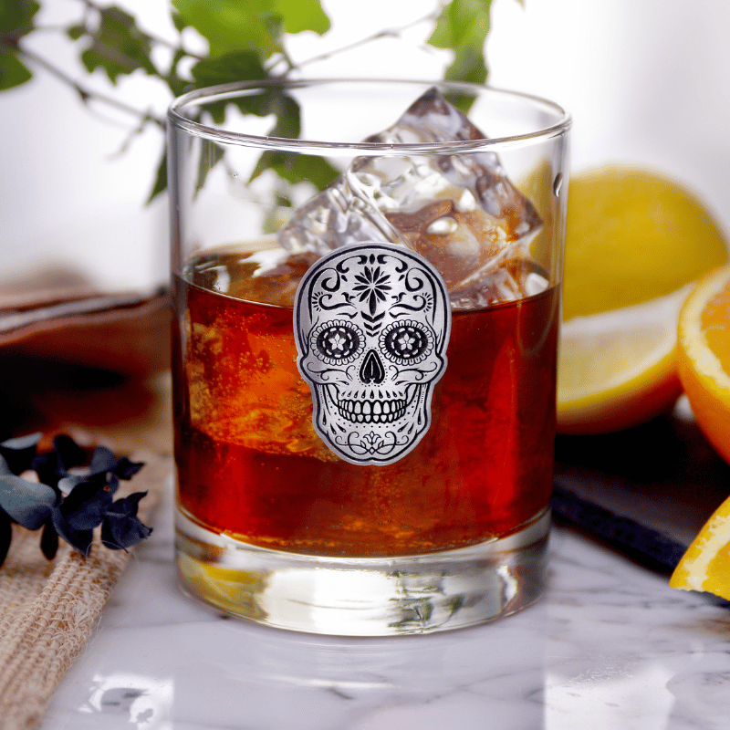Calavera Silver City Glass Set of 4