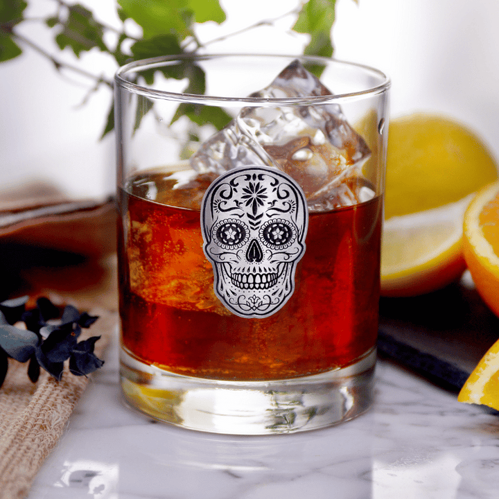 Calavera Silver City Glass Set of 4