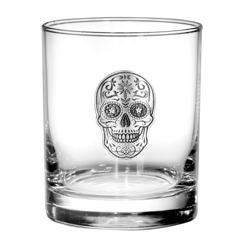 Calavera Silver City Glass Set of 4