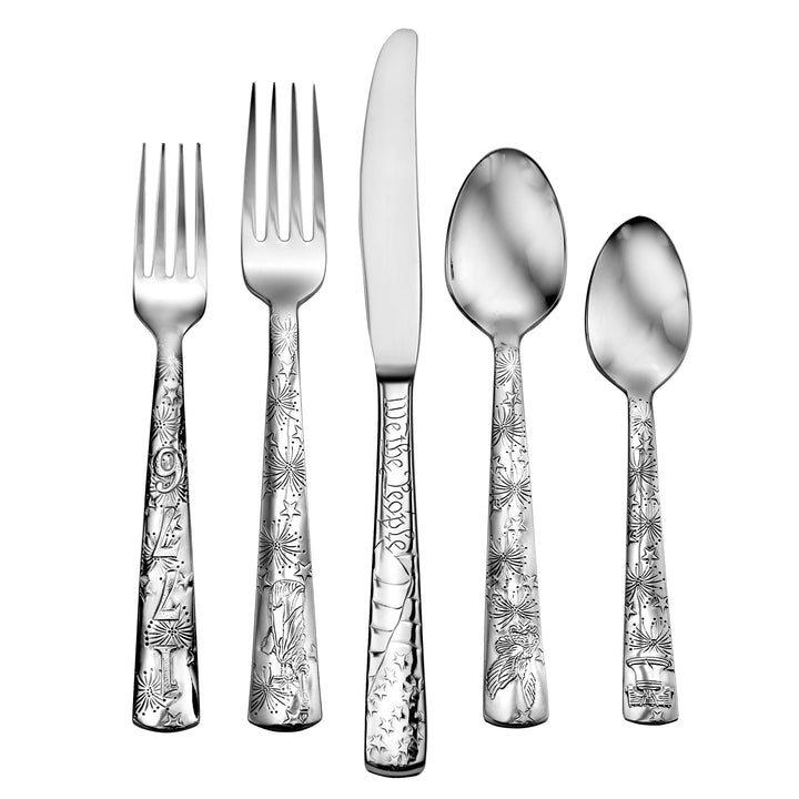 Celebrate American Liberty - 45 Piece Set (Includes 5 Piece Service Set with Solid Handle Knife)