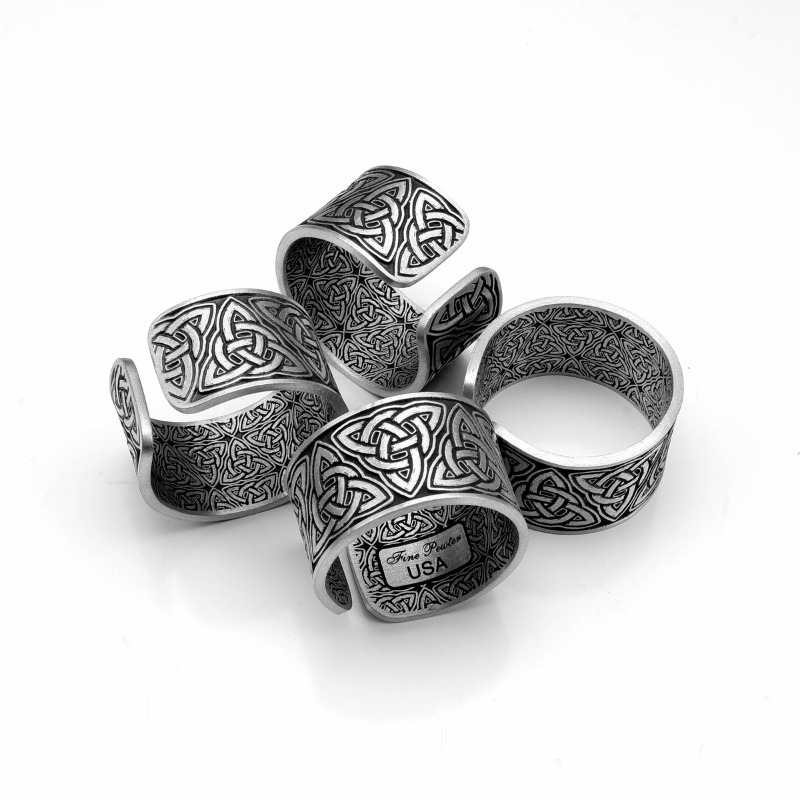Celtic Pewter Napkin Ring Set of 4