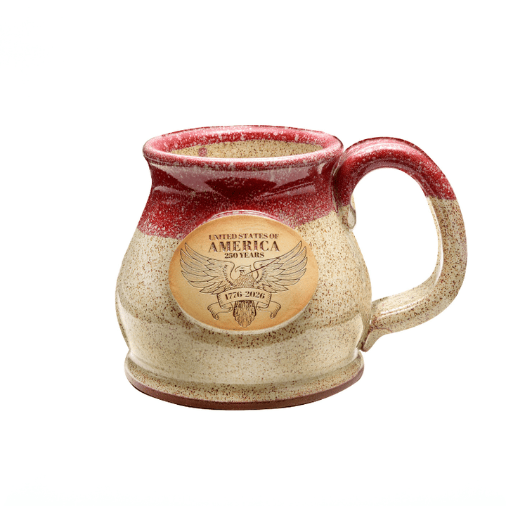 Red Happy Birthday America 250th Commemorative Semiquincentennial American Made Mug