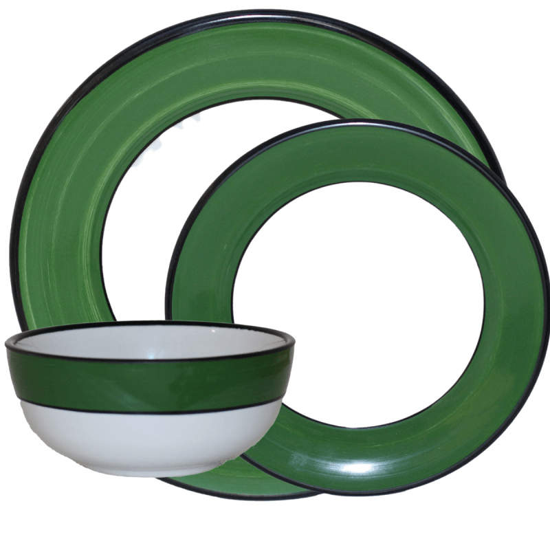 3pc Place Setting Green Spree