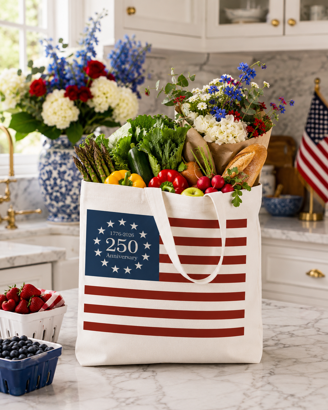 Happy 250th Birthday America Semiquincentennial Tote Bag