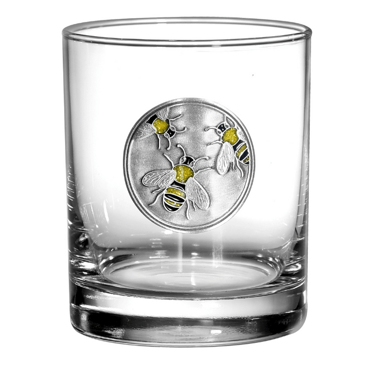 Honey Bee Silver City Glass Set of 4