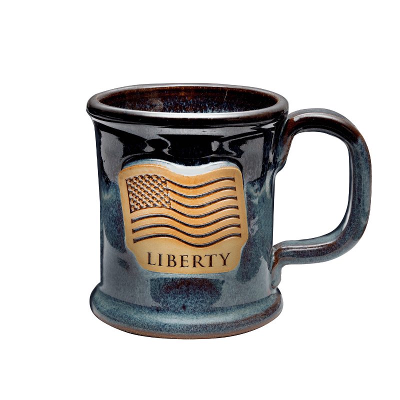 Night Sky Blue Flag Liberty American Made Stoneware Mug