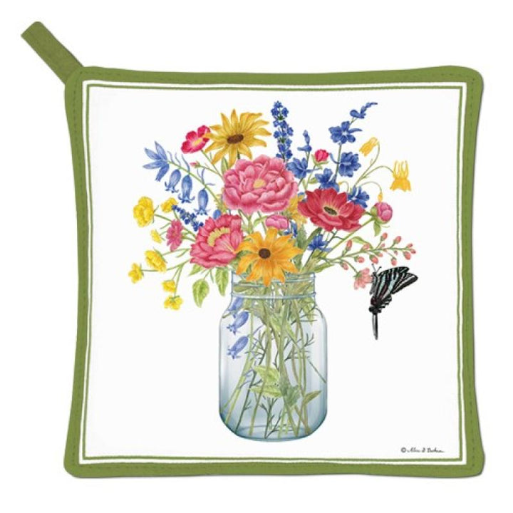 Flowers In a Jar Potholder