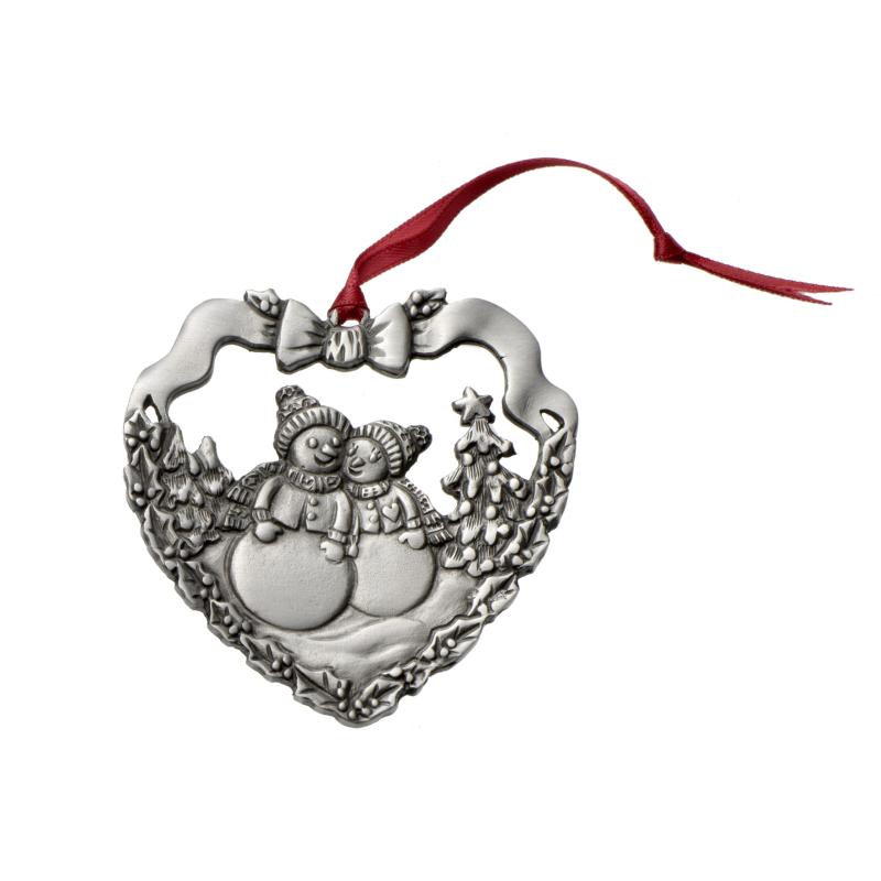 Snowcouple in Heart Ornament