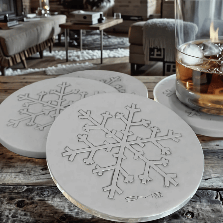Snowflake Drink Coasters Set of 4