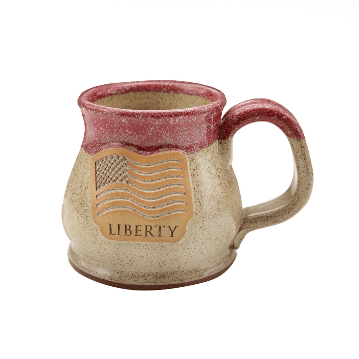 Colonial Red Flag Liberty Stoneware American Made Mug