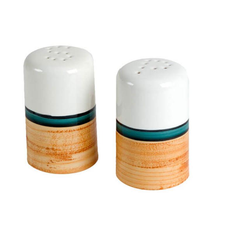 Salt &amp; Pepper Shaker Set in Terra Patina